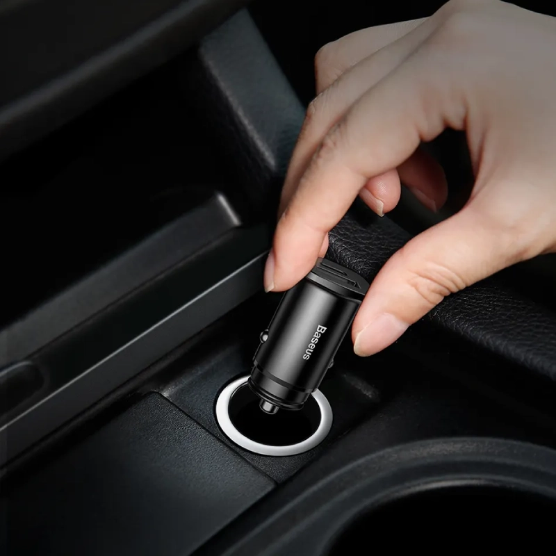 قیمت و خرید شارژر فندکی 30 وات 2 پورت باسئوس مدل  BS-C15C